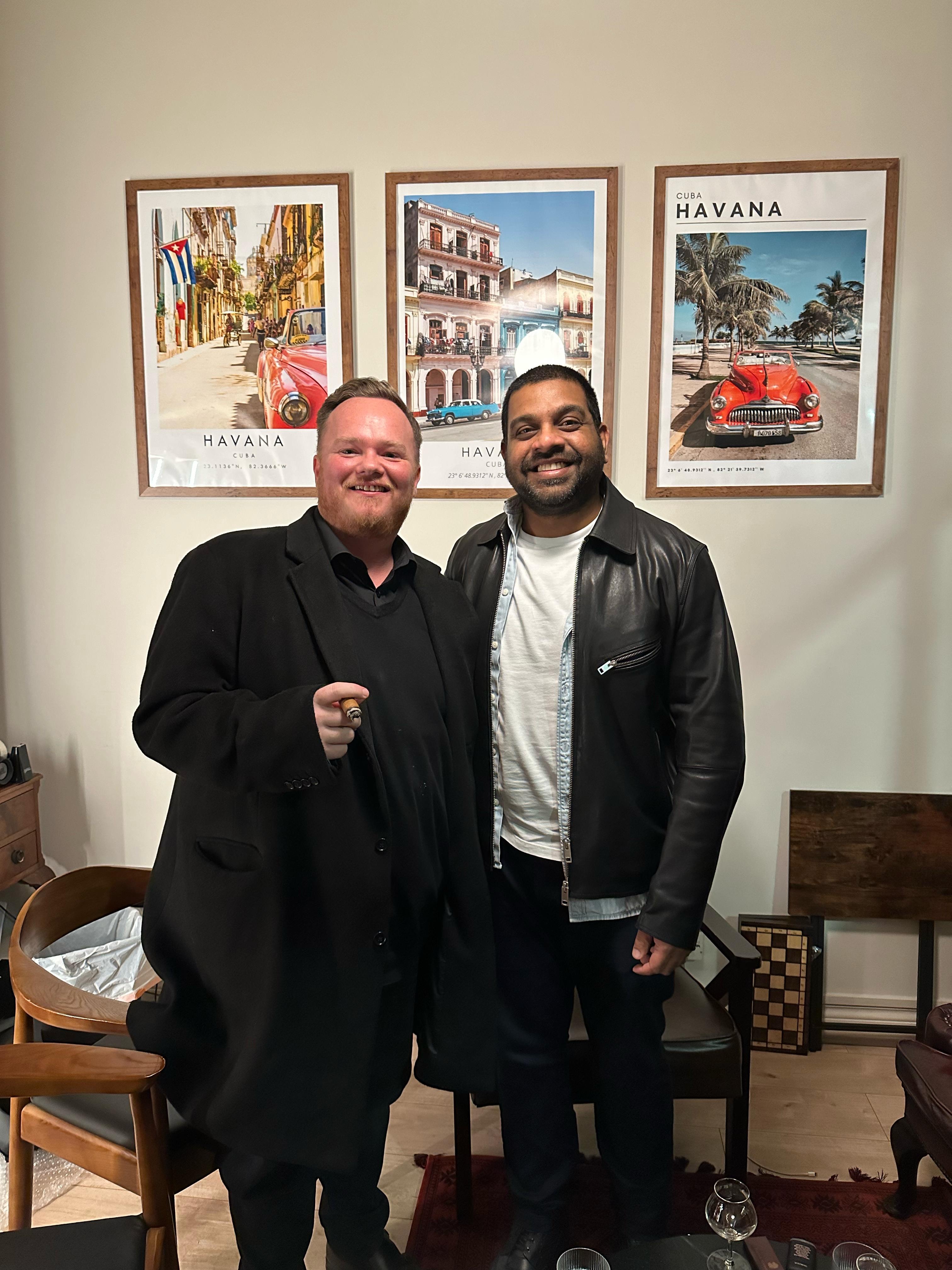 Enjoying exceptional cigars at OM Cigars London, close to Camden