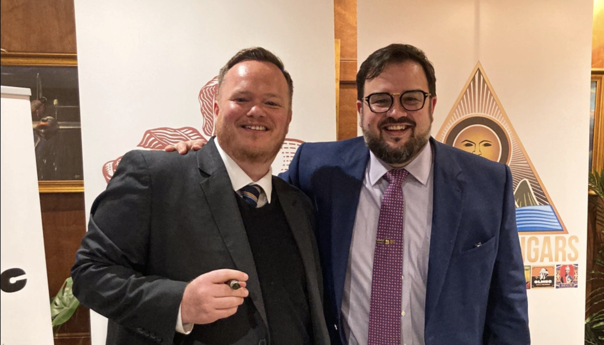 Sampling Foundation cigars at cigar event hosted by 1573