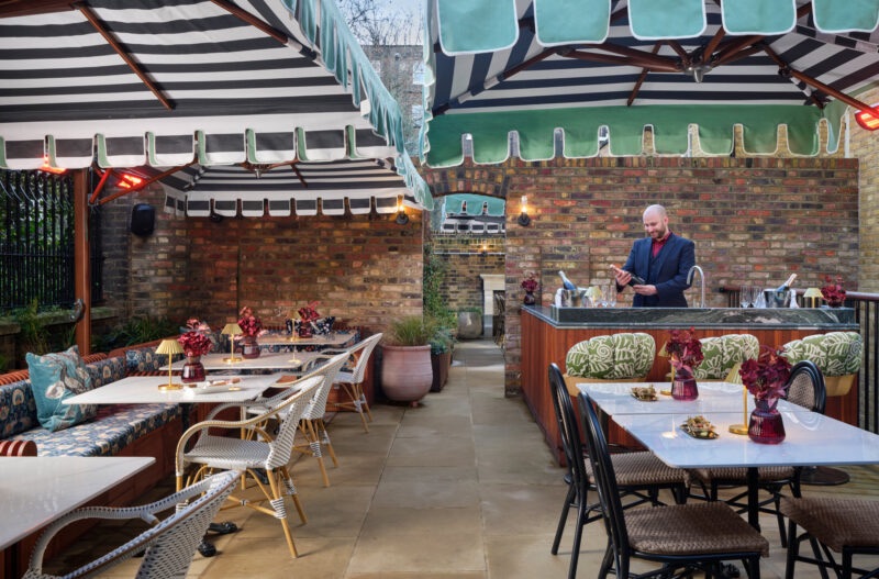Sampling cigars in the new Cigar Garden at Ottie’s Salon in Bloomsbury, London
