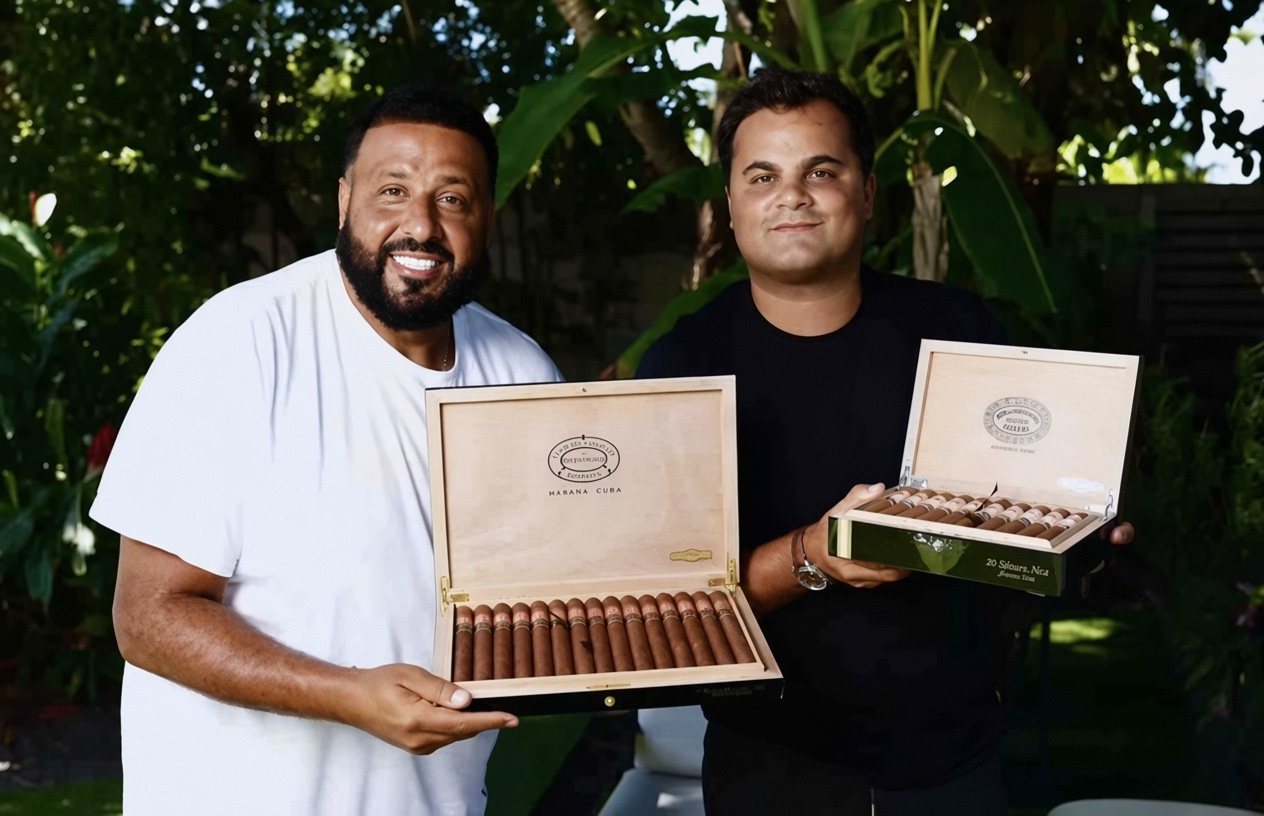 DJ Khaled enjoys Cuban Cigars with London cigar specialist Manu Harit