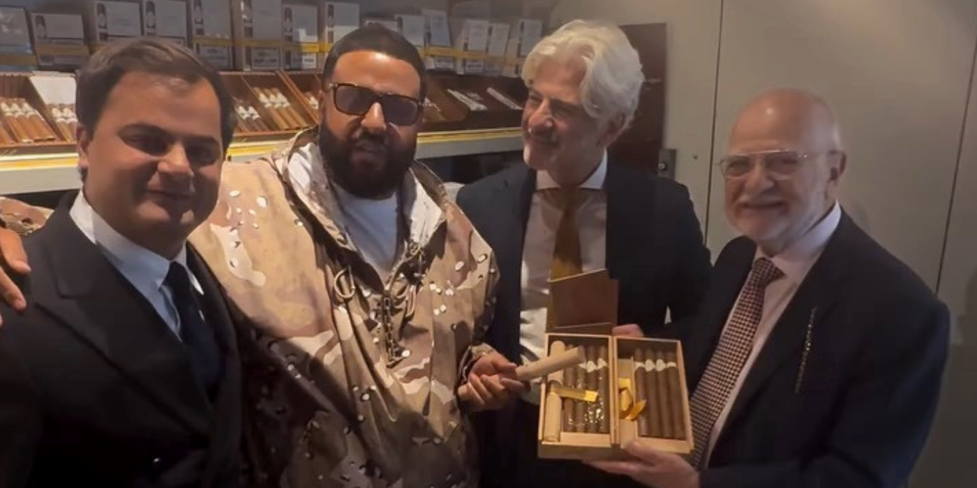 DJ Khaled meets The Sahakians at Davidoff of London before joining Jay-Z at Tottenham Hotspur Stadium